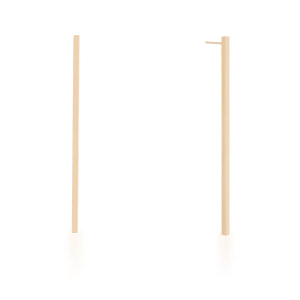 Close-up of one line drop earring highlighting the post back closure