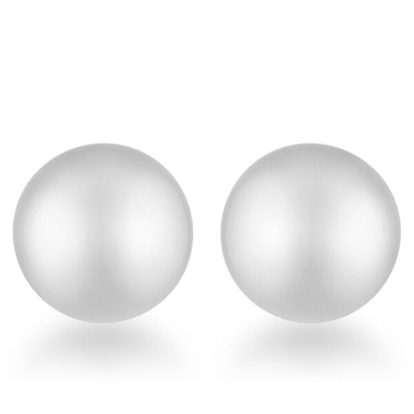 Pair of rhodium plated sphere stud earrings shown against a plain background