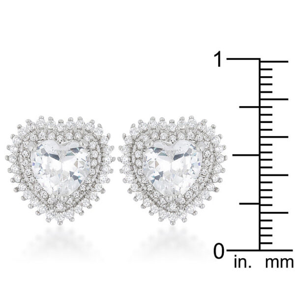 Both heart-shaped earrings laid side by side against a plain background
