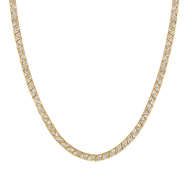 Remembrance Necklace laid flat, showing the full 18 inch chain and cubic zirconia stones