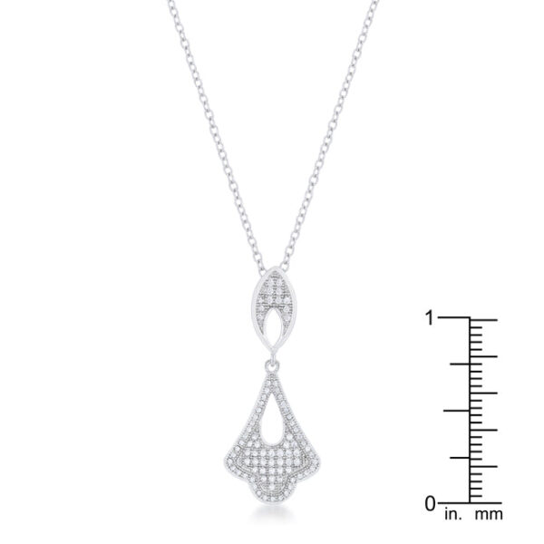 Tear drop pendant shown alongside its lobster clasp and chain extender