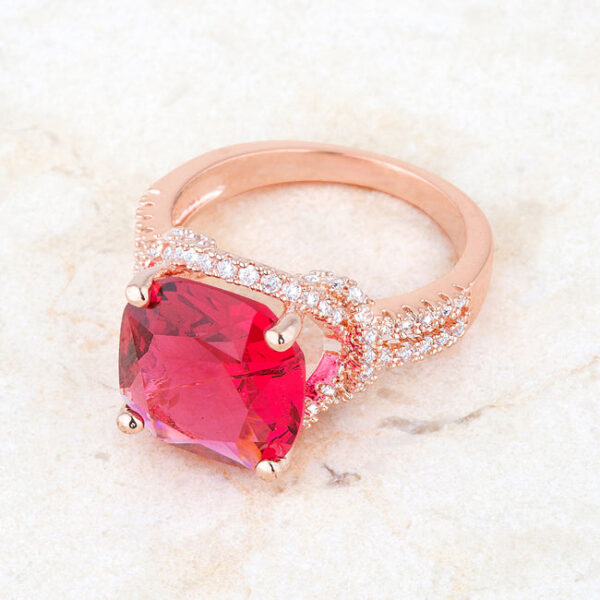 Rose goldtone ring displayed alone against a plain background