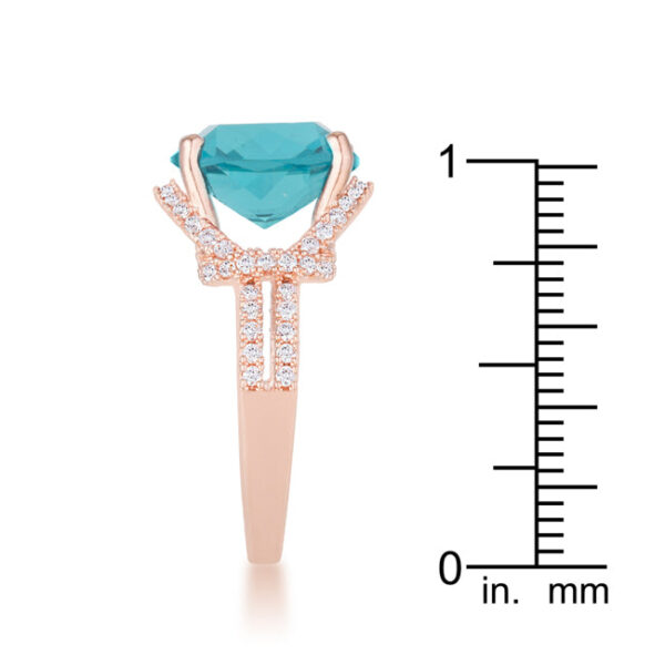 Rose goldtone plated ring shown on its side, displaying the band's profile and finish