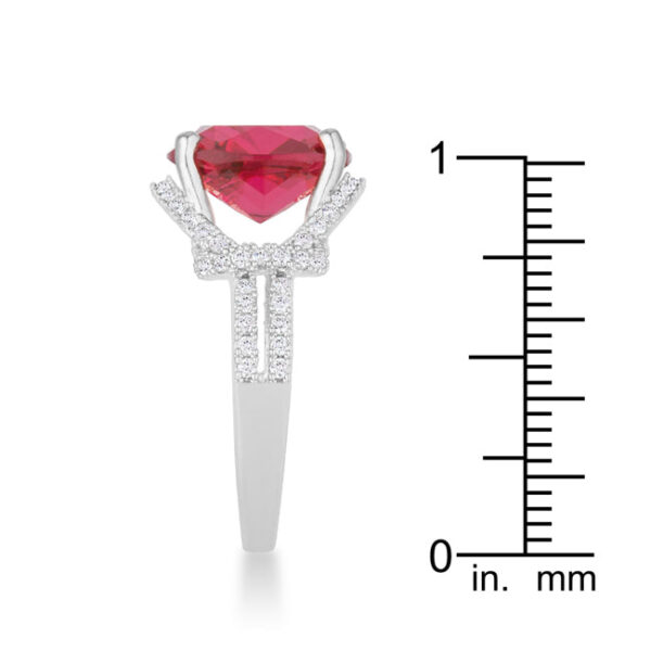 Top-down view of the ring showing the full round shape of the center stone