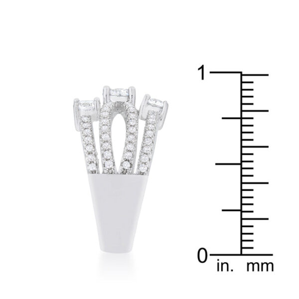 Statement ring shown at an angle to display its contemporary design