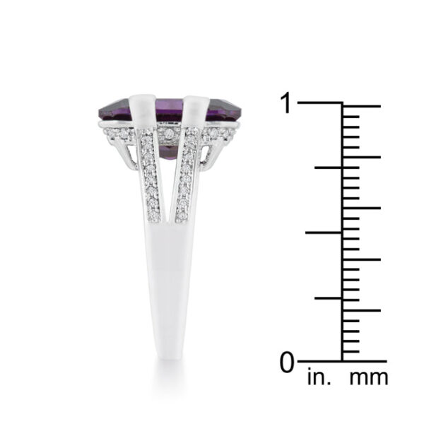 Ring shown at an angle displaying the full band and the center stone