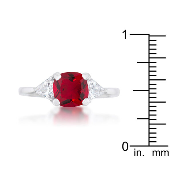 Side angle of the ring showing the band width and rhodium plated finish