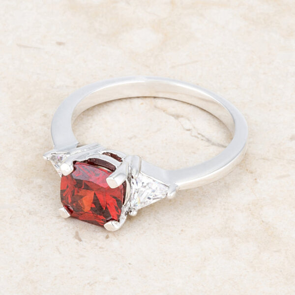 Ring shown alone against a plain background highlighting the rhodium plated finish