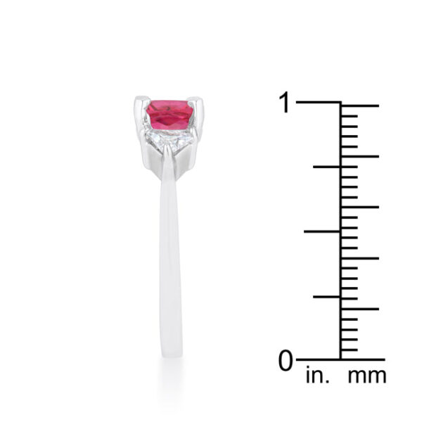 Top-down view of the ring showing the cushion cut center stone