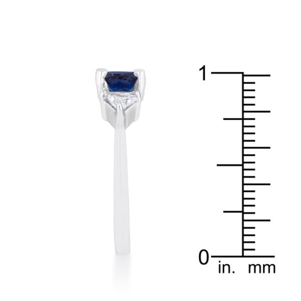 Top-down view of the ring showing the cushion cut center stone