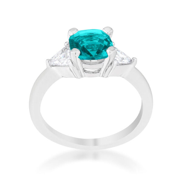Close-up of the ring showing the band width and stone setting