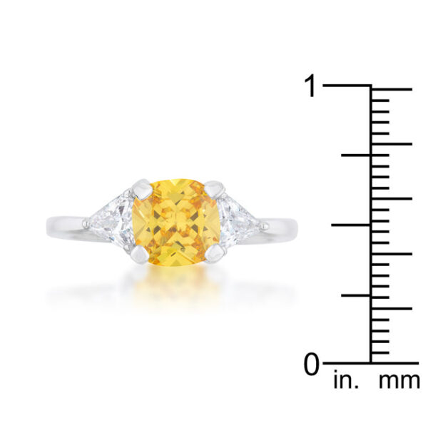 Rhodium plated ring band and setting shown from the side