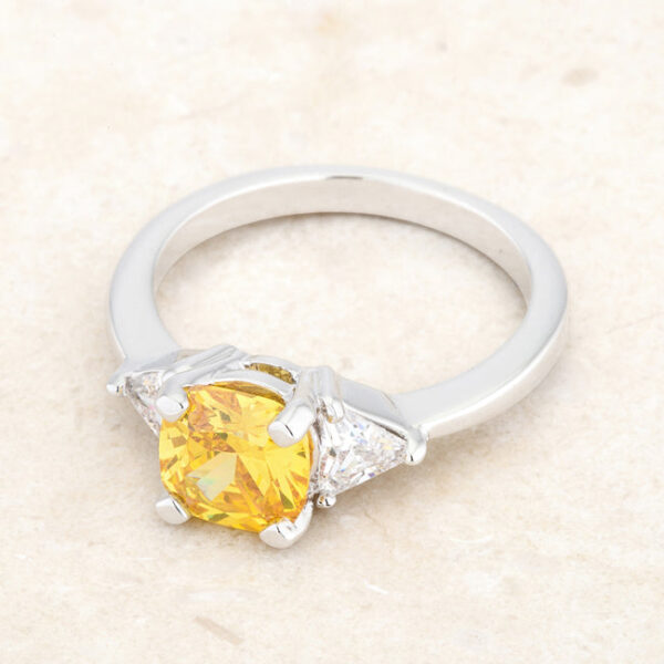 Rhodium plated statement ring displayed on its own against a plain background