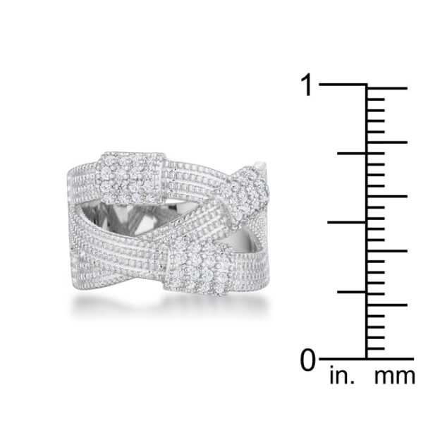 Side view of the ring showing the profile of the wide cable band