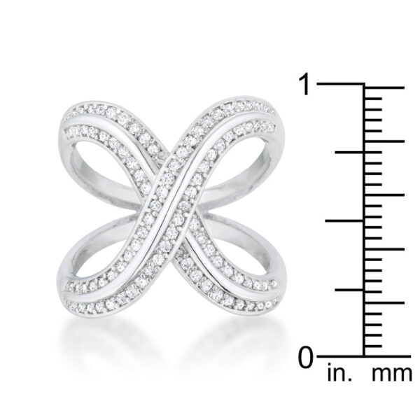 Close-up of the pave-set cubic zirconia stones on the ring, showing individual stone size and setting detail