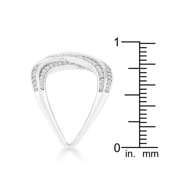 Ring shown from the top down, displaying the full X pattern across the finger