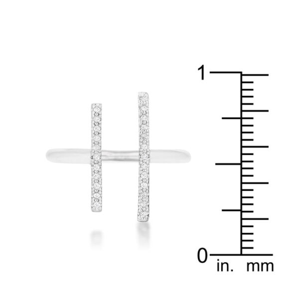 Side angle of the rhodium plated ring showing the band's width and profile