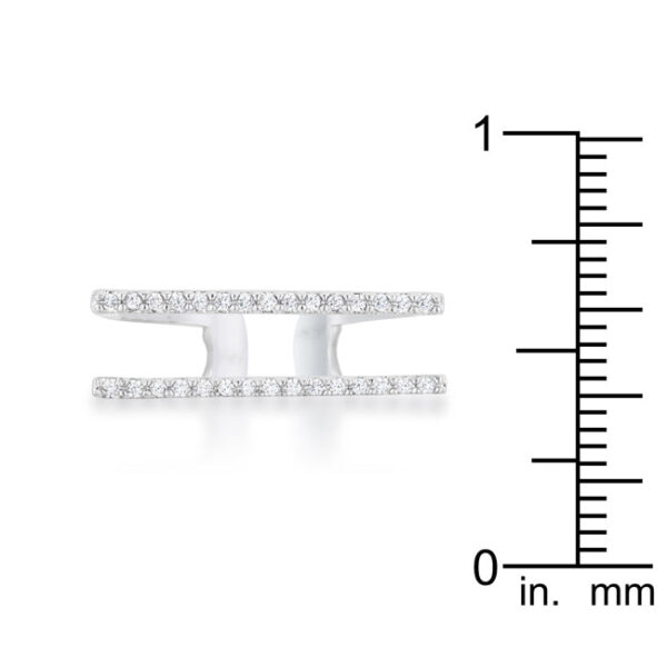 Close-up of the pave-set cubic zirconia stones on the ring band