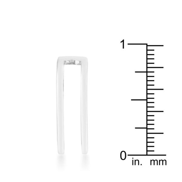 Rhodium plated ring photographed at an angle to show light reflecting off the stones