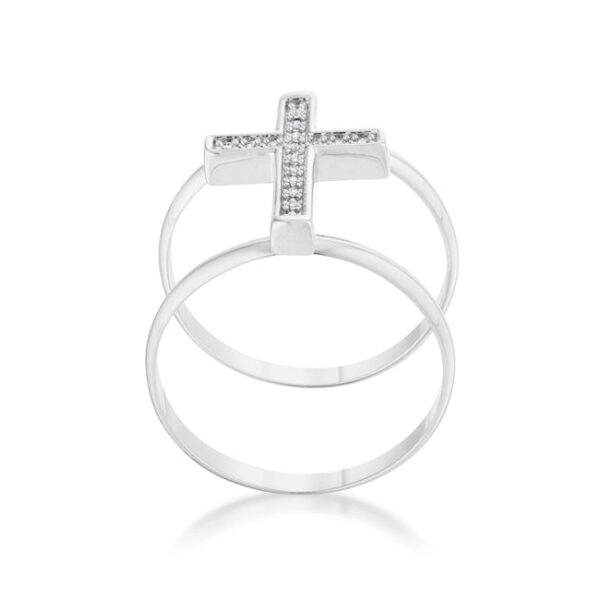 Side angle of a cross ring showing the band width and plated surface