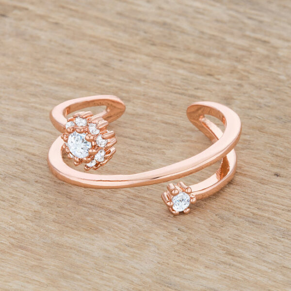 Rose goldtone wrap ring displayed alone against a plain background