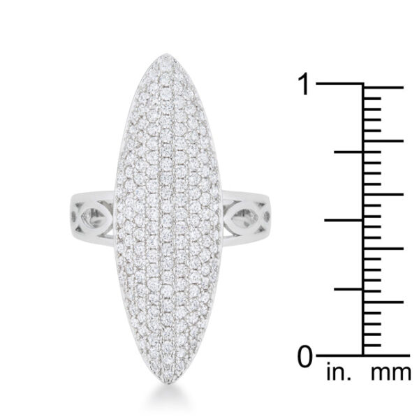Close-up of the round cubic zirconia stones set closely together in the pave setting