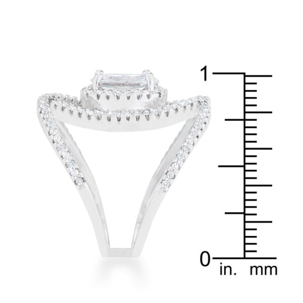 Top-down view of the cocktail ring showing the full spread of pave-set stones