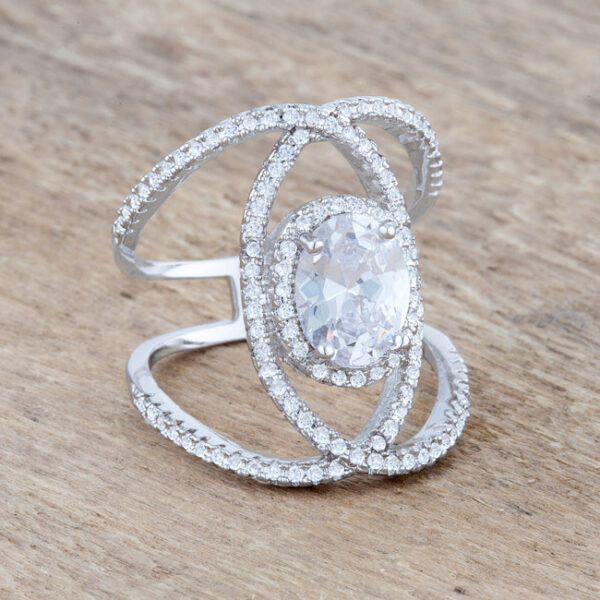 Cocktail ring displayed alone against a plain background showing its overall shape