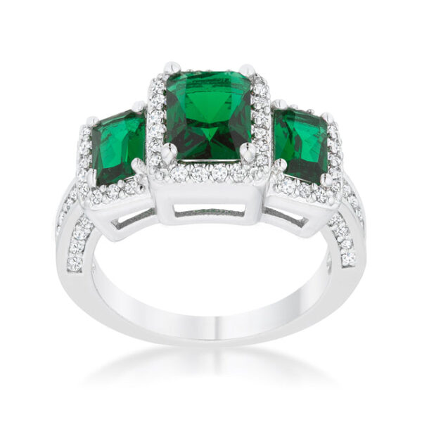 Side profile of the ring showing the width of the band set with small round stones