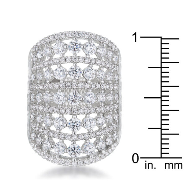 Side profile of the cocktail ring showing the width and depth of the band
