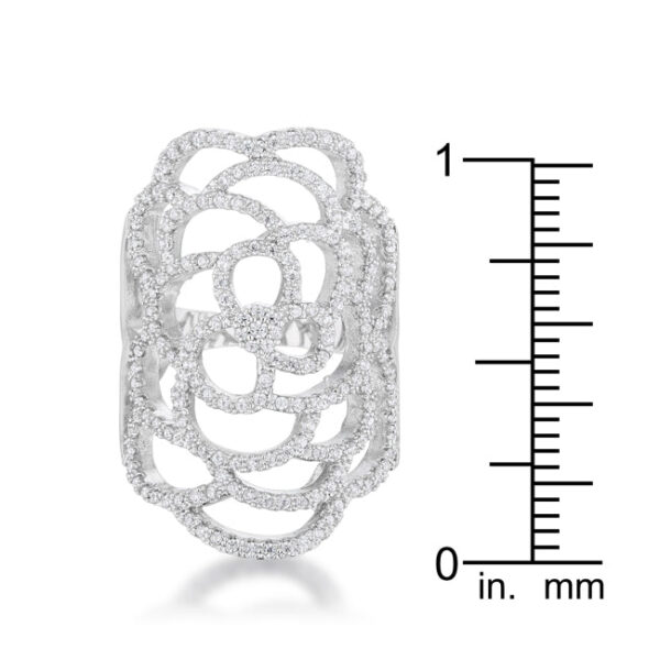 Close-up of the pave-set cubic zirconia stones showing their round cut and clear color