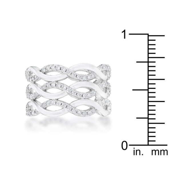 Close-up of pave-set round cubic zirconia stones on the cocktail ring
