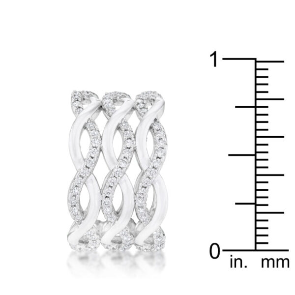 Rhodium plated cocktail ring shown at a three-quarter angle on a plain background