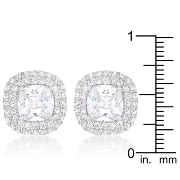The earrings shown at an angle to display the setting depth