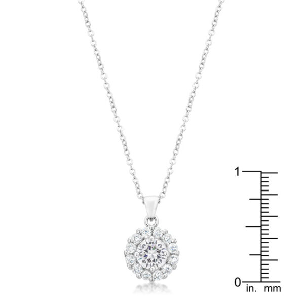 Close-up of the pendant showing the lobster clasp, chain link, and extender detail