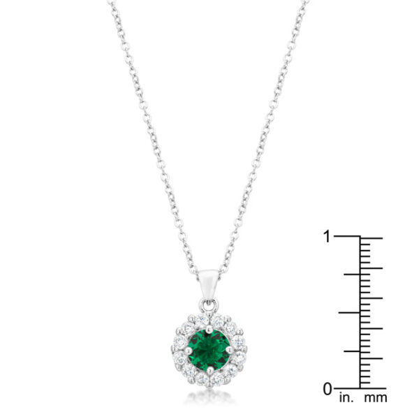 The pendant photographed with its chain, clasp, and extender visible