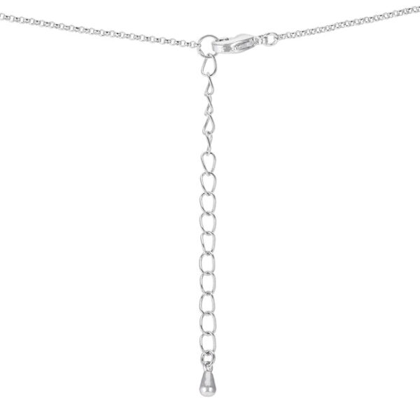 Close-up of cubic zirconia stones set within the pendant's interlocking circle pattern