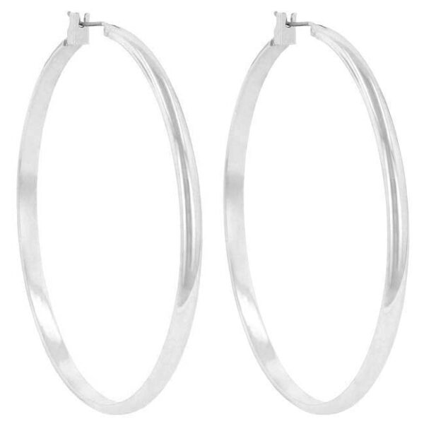 Side angle of the Classic Hoop earrings showing the lever back closure