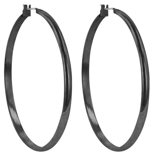 Close-up of the hoop earring showing the lever back closure