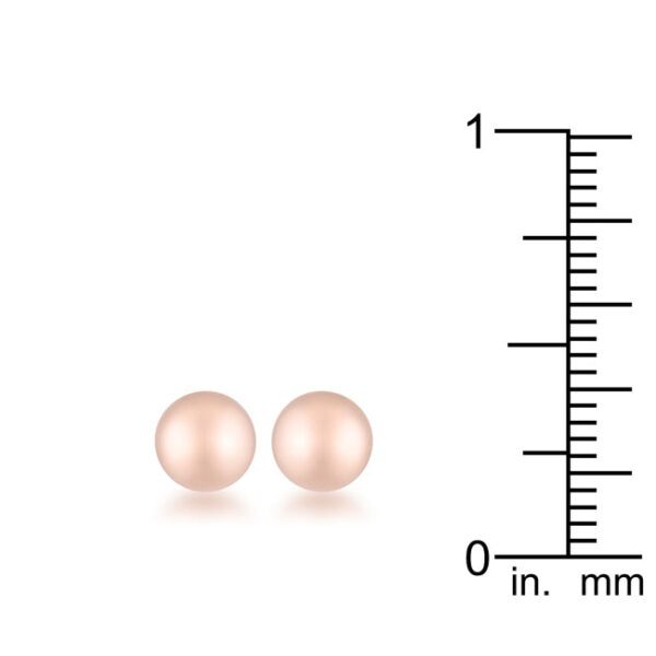 Sphere stud earring shown at an angle revealing the green stone set within it