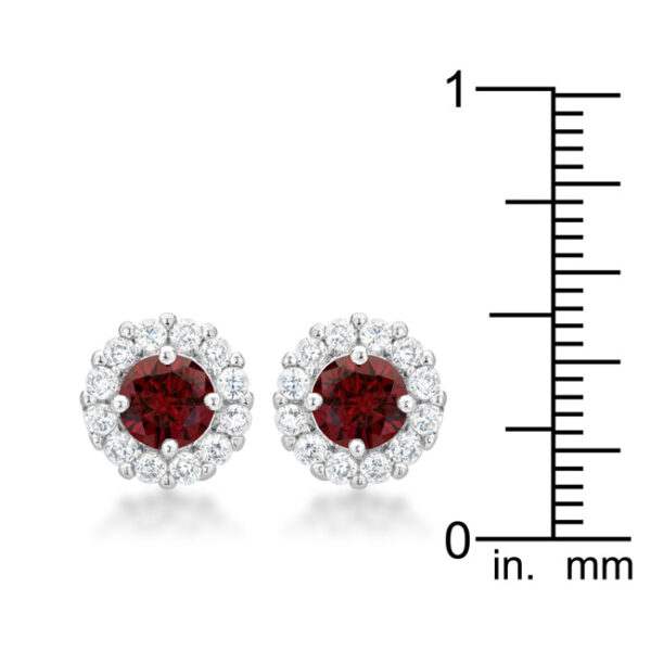 Close-up of a single earring showing the butterfly post backing and prong-set stone