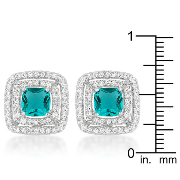 Aqua Halo Stud Earring viewed from the side, showing the post and butterfly backing