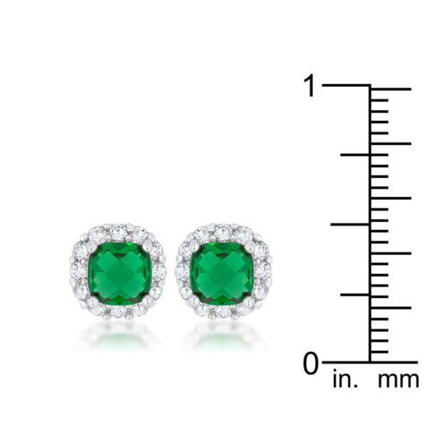Side angle of a rhodium plated stud earring showing the post back closure