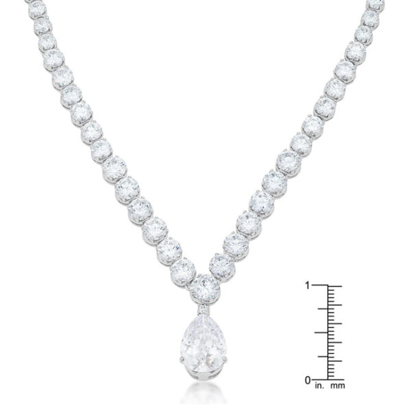 The necklace laid flat to show its full length and pendant