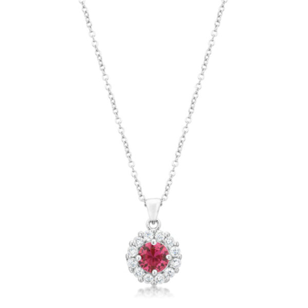 The pendant shown on a lobster clasp chain with round cubic zirconia stones