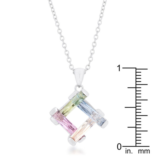 Pendant necklace laid flat to show its full chain length and pendant placement