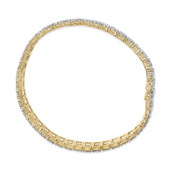 IGI Certified 14K Yellow Gold Plated Sterling Silver 10.0 Cttw Diamond 4 Row Tennis Bracelet - alternate view 3