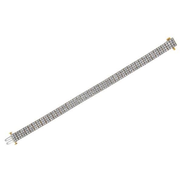 IGI Certified 14K Yellow Gold Plated Sterling Silver 10.0 Cttw Diamond 4 Row Tennis Bracelet - alternate view 5