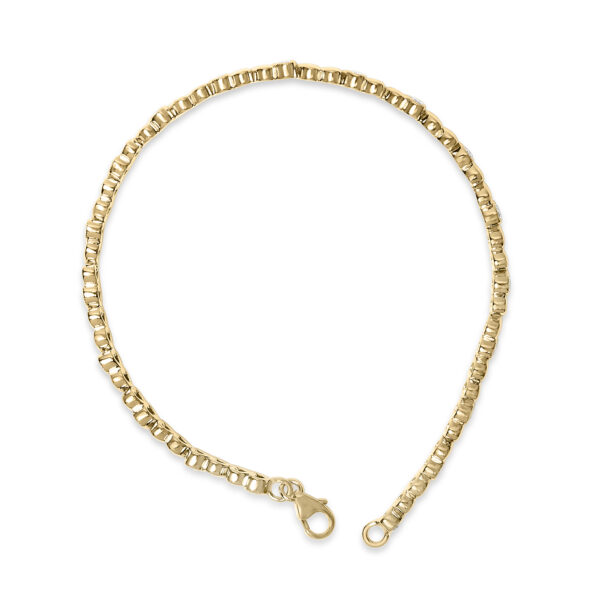 Gold Vermeil .925 Sterling Silver 1/7 Cttw Diamond Puff Heart Bangle Bracelet - alternate view 3