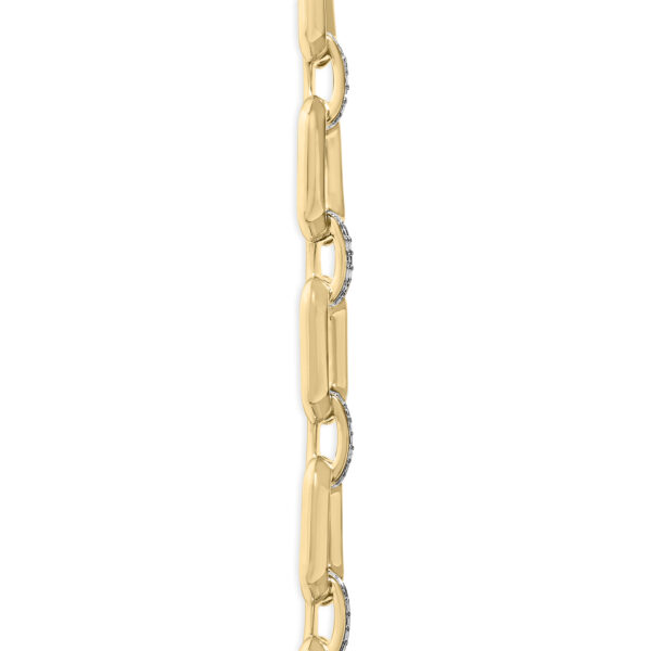 Gold Vermeil .925 Sterling Silver 1/4 Cttw Diamond Bold Octagonal Link Necklace - alternate view 3